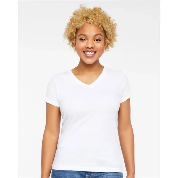 LAT Women's Fine Jersey V-Neck Tee