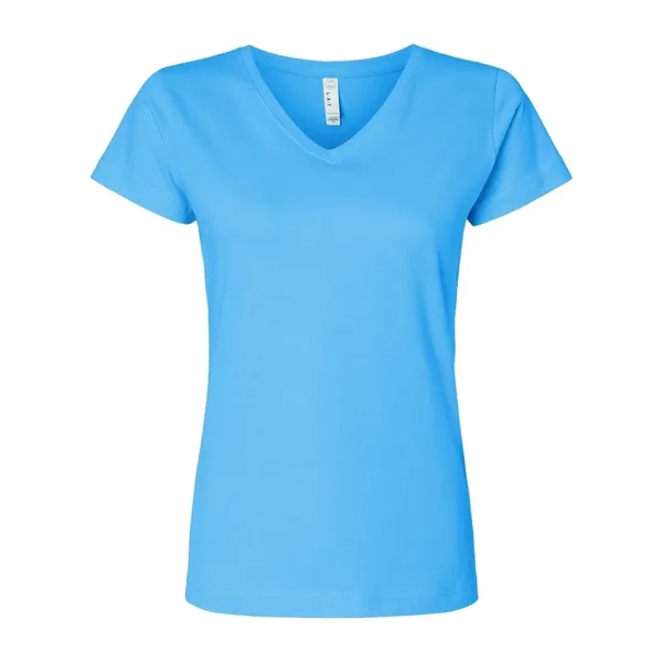 Custom LAT Women's Fine Jersey V-Neck Tee