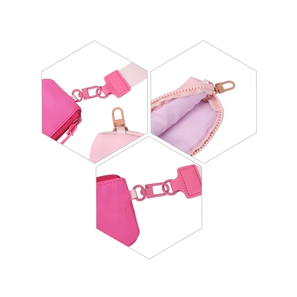 Portable Dual Pouch Wristlet Keychain Wallet