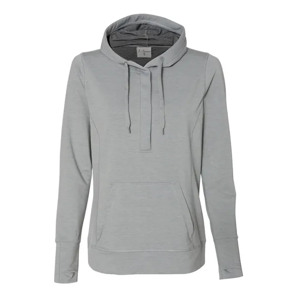 J. America Women's Omega Stretch Snap-Placket Hooded Swea...