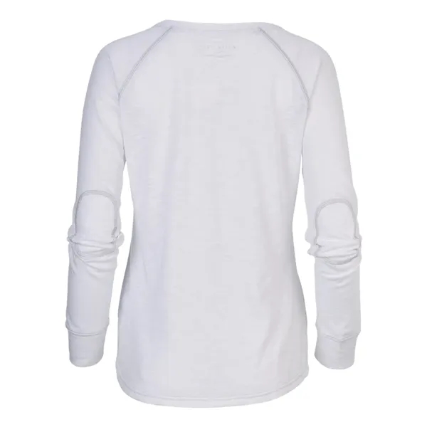 Custom Boxercraft Women's Solid Preppy Patch Long Sleeve T-Shirt