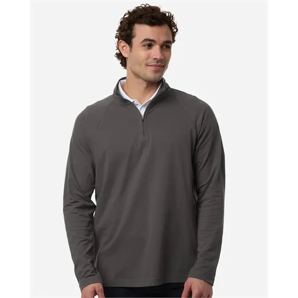 Devon & Jones Men's Seaton Pebble Textured Quarter-Zip Pu...
