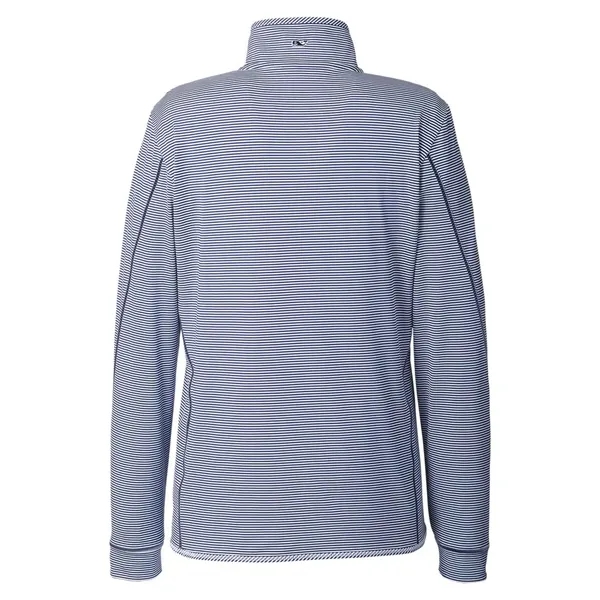 vineyard vines Women's Microstripe Sankaty Half-Zip Pullover