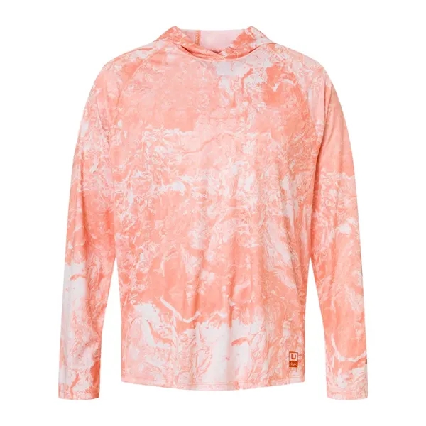 Custom HUK Men's Pursuit Mossy Oak Printed Hooded Long Sleeve T-...