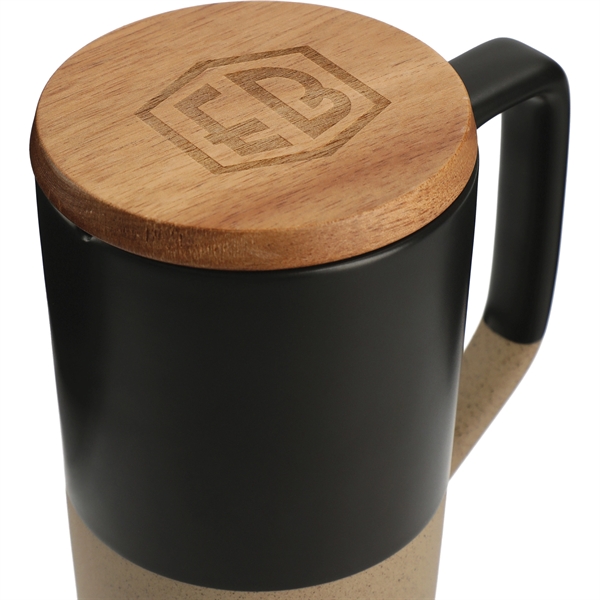 Tahoe Tea & Coffee Ceramic Mug with Wood Lid 16oz - Tahoe Tea & Coffee Ceramic Mug with Wood Lid 16oz - Image 7 of 15