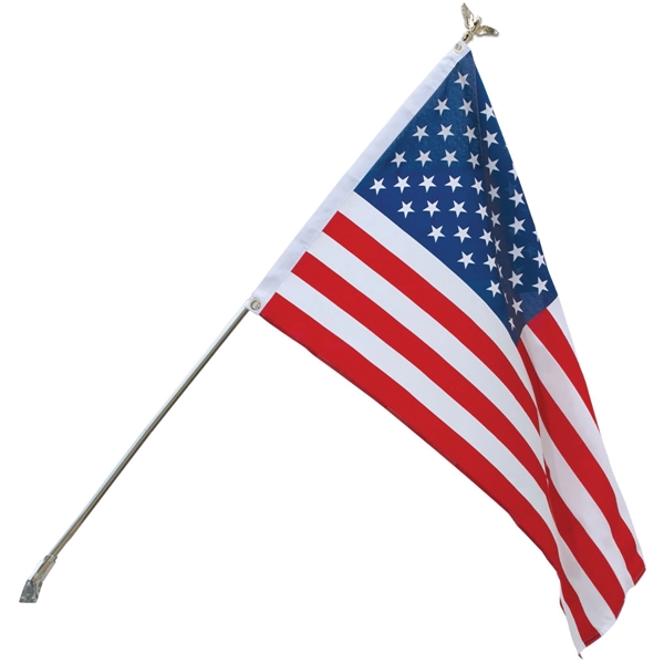 Silver Promotional Home Set with 3' x 5' Cotton US Flag - Silver Promotional Home Set with 3' x 5' Cotton US Flag - Image 0 of 1
