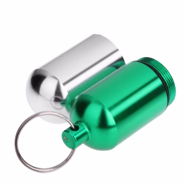 Waterproof Portable Aluminum Pill Holder Keychain - Waterproof Portable Aluminum Pill Holder Keychain - Image 2 of 4