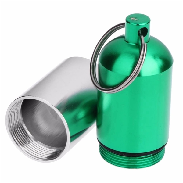 Waterproof Portable Aluminum Pill Holder Keychain - Waterproof Portable Aluminum Pill Holder Keychain - Image 3 of 4