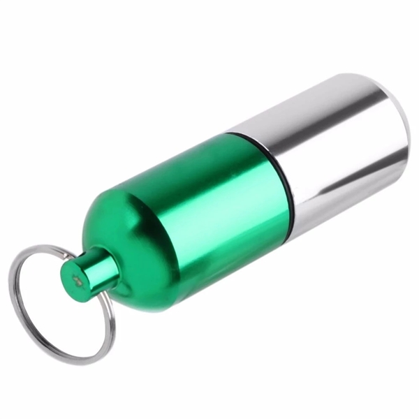 Waterproof Portable Aluminum Pill Holder Keychain - Waterproof Portable Aluminum Pill Holder Keychain - Image 4 of 4