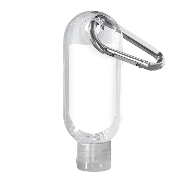 Clear Sanitizer in Clear Bottle with Carabiner - 1.9 oz.