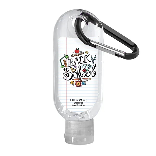 Clear Sanitizer in Clear Bottle with Carabiner - 1.9 oz.