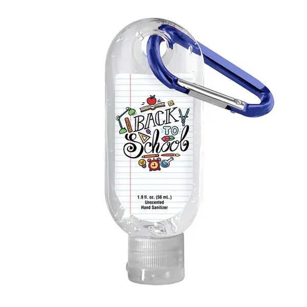 Clear Sanitizer in Clear Bottle with Carabiner - 1.9 oz.