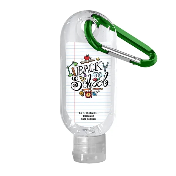 Clear Sanitizer in Clear Bottle with Carabiner - 1.9 oz.