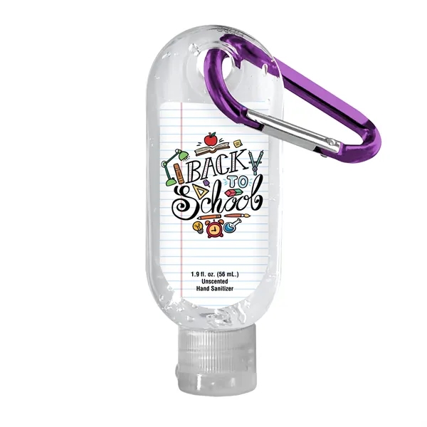 Clear Sanitizer in Clear Bottle with Carabiner - 1.9 oz.