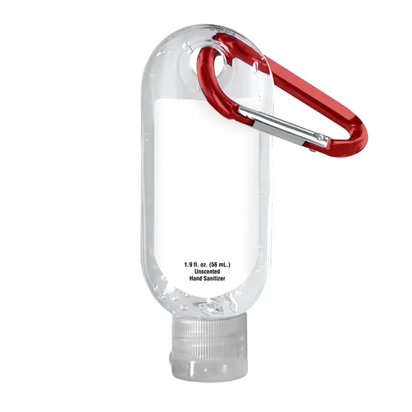 Clear Sanitizer in Clear Bottle with Carabiner - 1.9 oz.