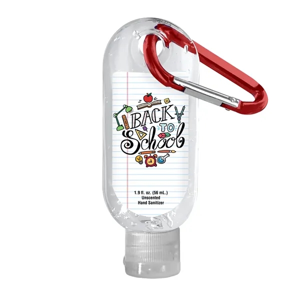 Clear Sanitizer in Clear Bottle with Carabiner - 1.9 oz.