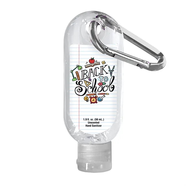 Clear Sanitizer in Clear Bottle with Carabiner - 1.9 oz.