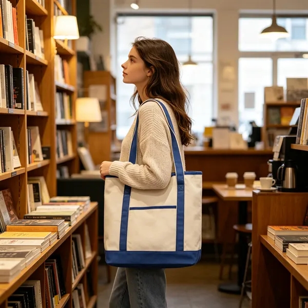 10Oz Two Tone Canvas Grocery Tote Bag