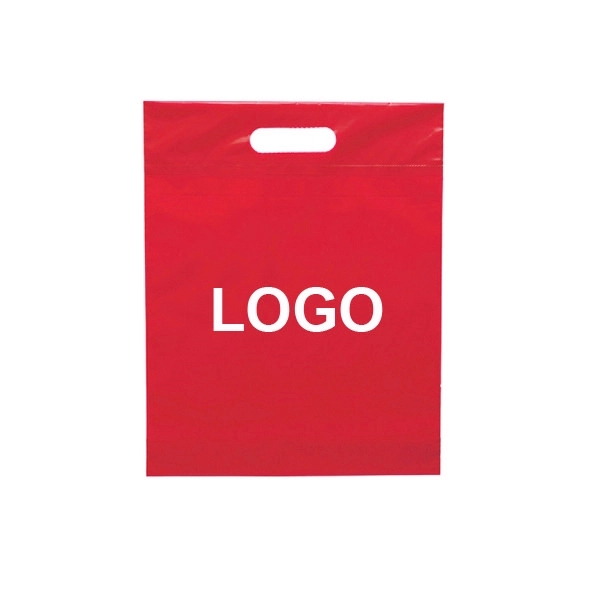 Die Cut Handle Frosted PE Plastic Bag 10" W x 13 1/2 " H - Die Cut Handle Frosted PE Plastic Bag 10" W x 13 1/2 " H - Image 0 of 2