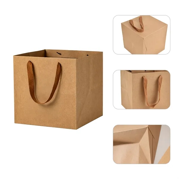 Matte Laminated Paper Gift Tote Bag W/Ribbon Handle