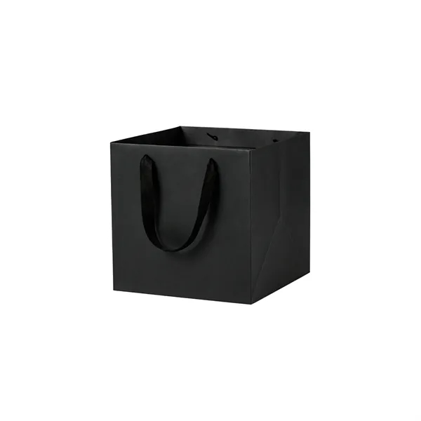 Matte Laminated Paper Gift Tote Bag W/Ribbon Handle