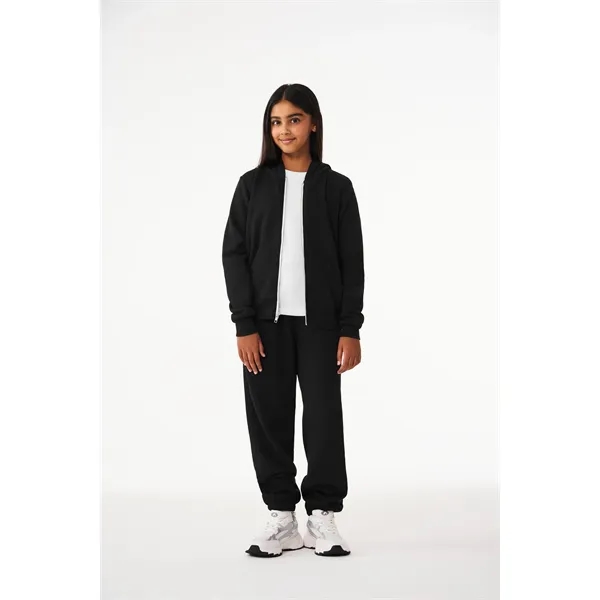BELLA+CANVAS Youth Sponge Fleece Full-Zip Hooded Sweatshirt