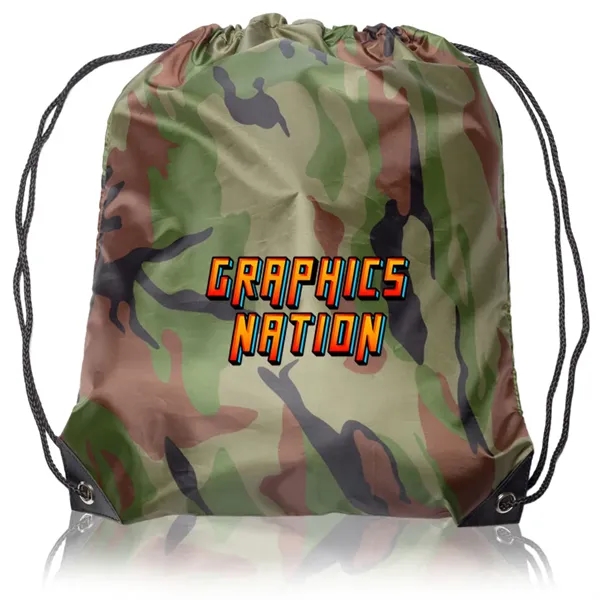 Black Trim Drawstring Bag