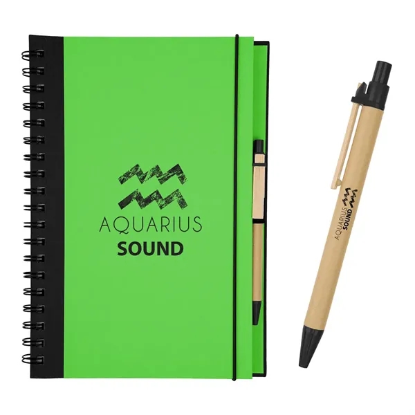 Eco-Inspired 7" x 10" Spiral Notebook & Pen
