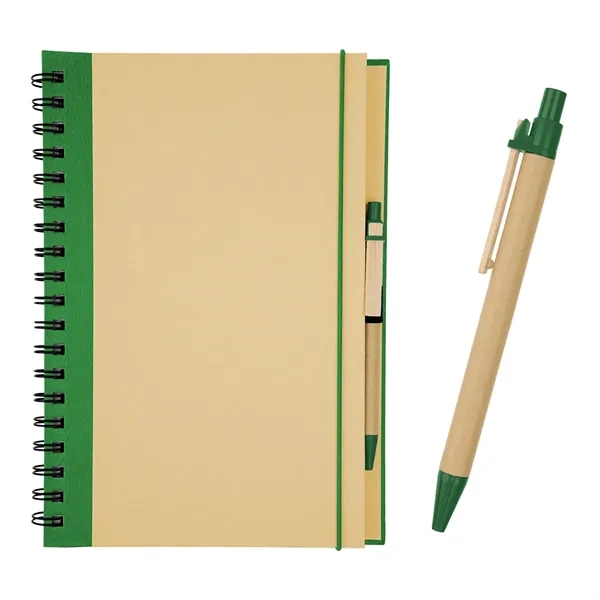Eco-Inspired 7" x 10" Spiral Notebook & Pen