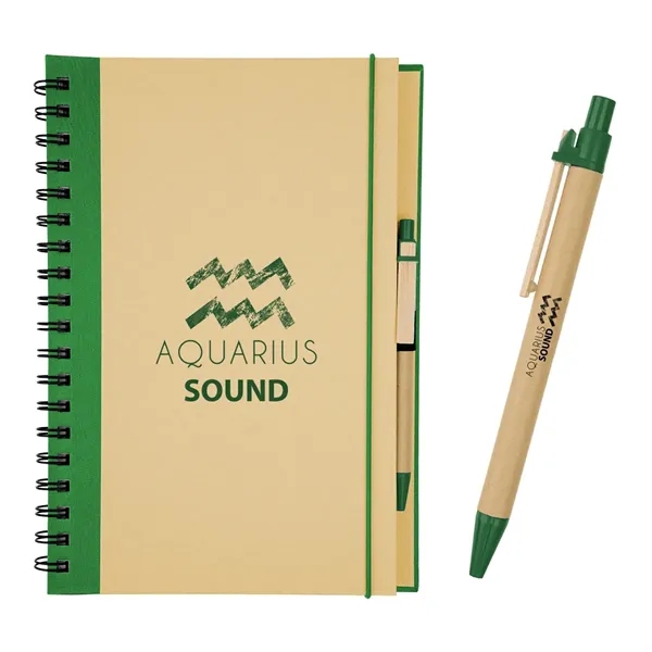 Eco-Inspired 7" x 10" Spiral Notebook & Pen