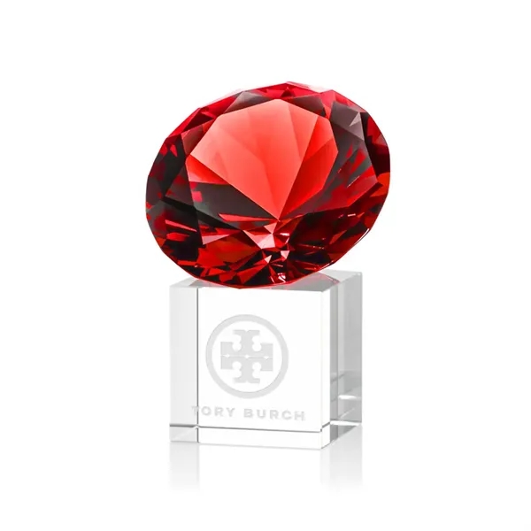 Custom Gemstone Award on Cube - Ruby