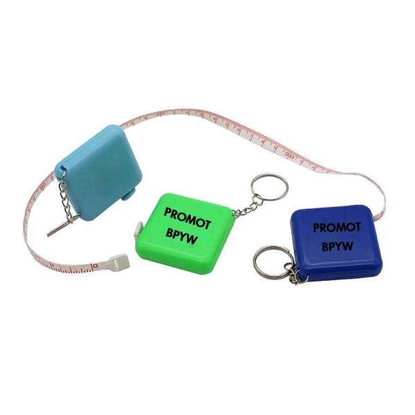 5-Feet Square Tape Measure Automatic Retractable Keychain
