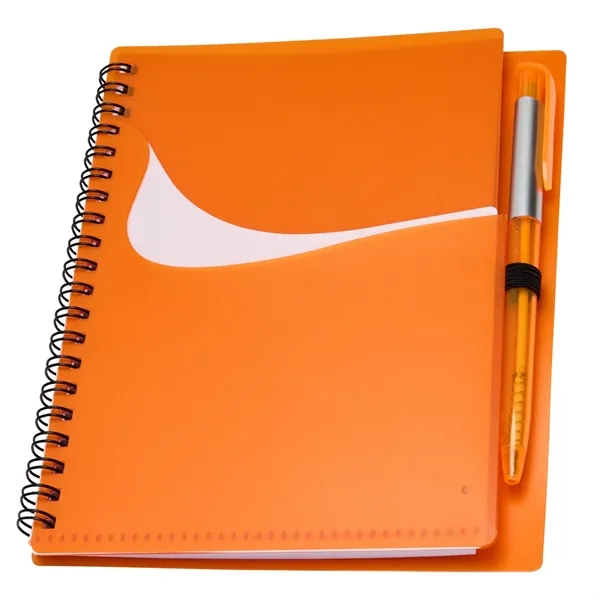 Wavy Design PP Cover RIng Notebook with Matching Pens