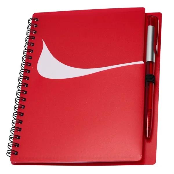 Wavy Design PP Cover RIng Notebook with Matching Pens
