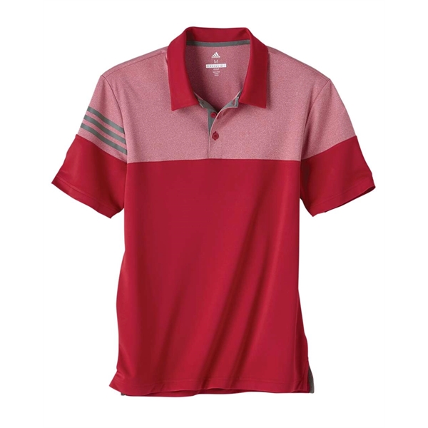 Adidas Heathered 3-Stripes Colorblocked Polo - Adidas Heathered 3-Stripes Colorblocked Polo - Image 17 of 31