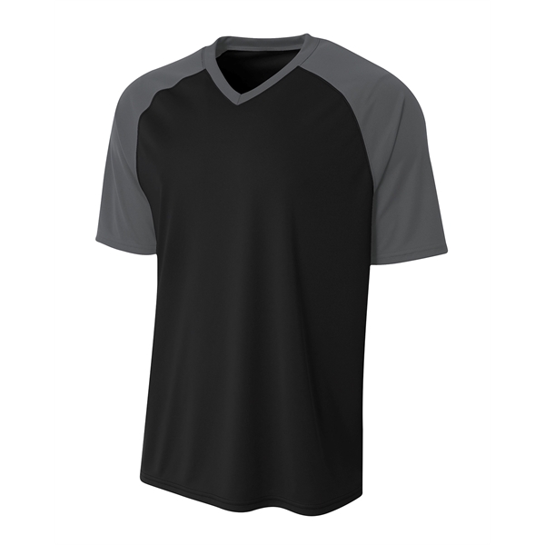 A4 Youth Polyester V-Neck Strike Jersey with Contrast Sle... - A4 Youth Polyester V-Neck Strike Jersey with Contrast Sle... - Image 1 of 31