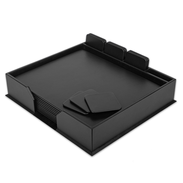23-Piece Top-Grain Leather Conf. Room Set with Sq. Coasters - 23-Piece Top-Grain Leather Conf. Room Set with Sq. Coasters - Image 0 of 0