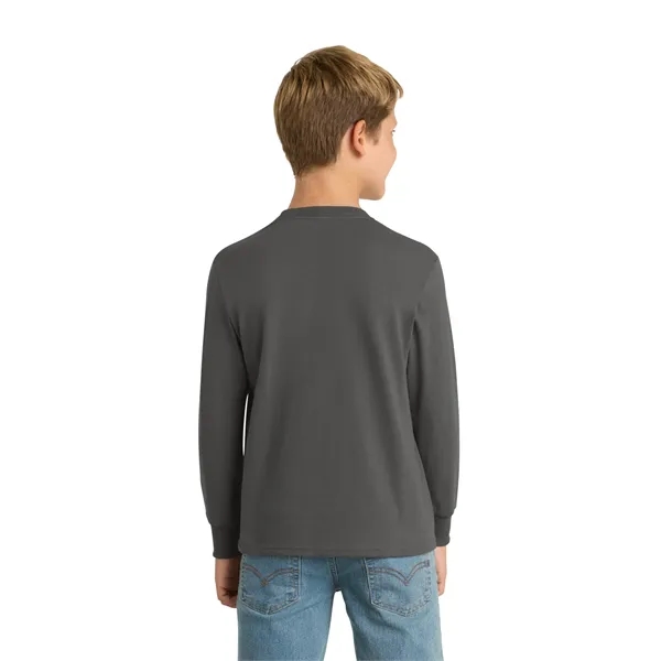 Port & Co Youth Long Sleeve Core Cotton Tee.