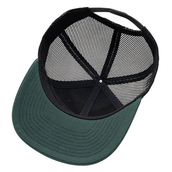 Premium 7-Panel Mesh Back Cap Flat Bill Trucker Hat Snapback