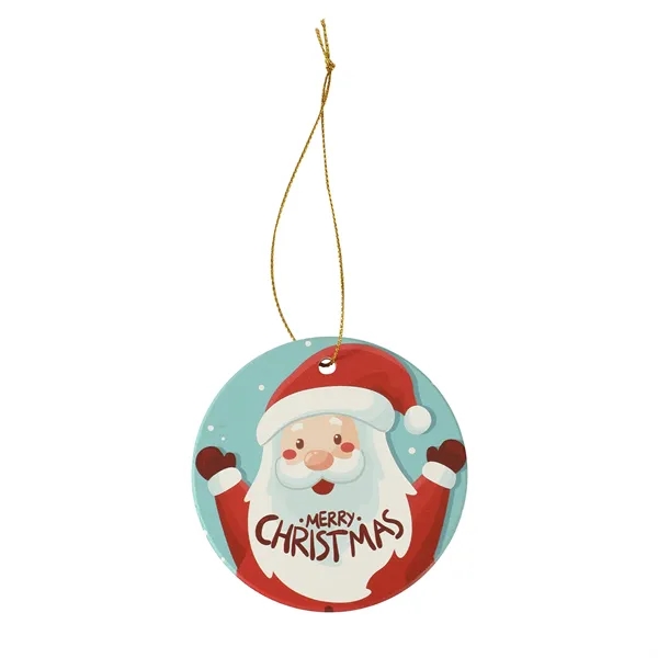 Two Side Printed Ceramic Christmas Tree Hanging Accessories