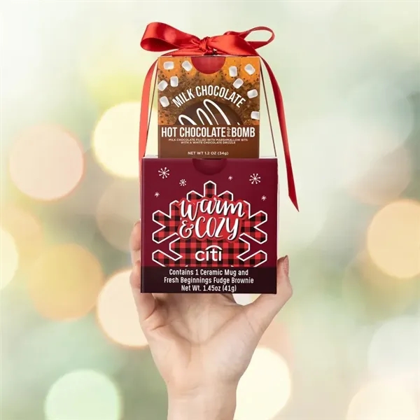 Fresh Beginnings Mug, Brownie, Hot Chocolate Bomb Gift Set