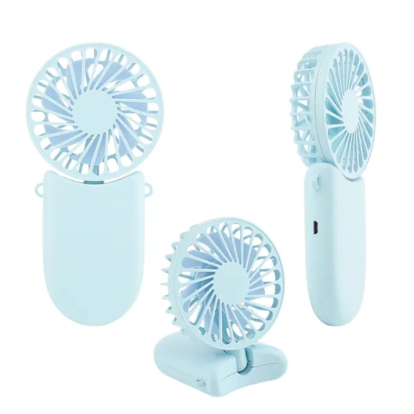 Mini Portable Rechargeable Handheld Fan W/ Lanyard