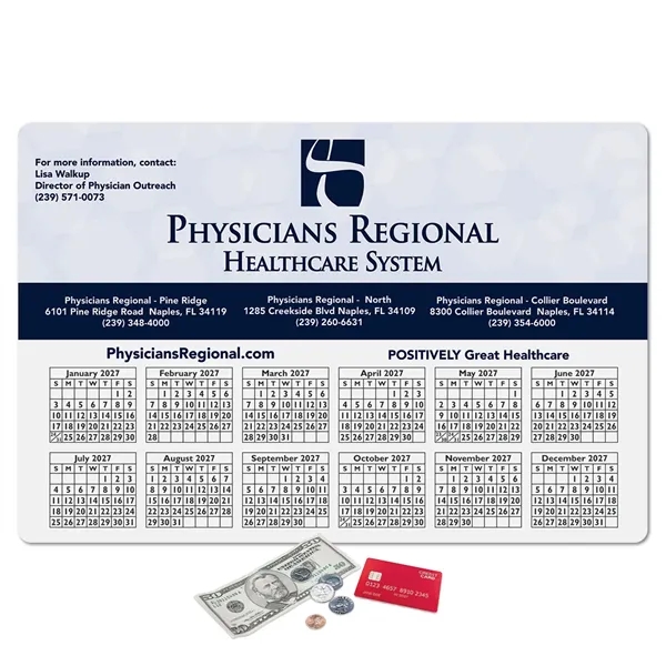 Heavy Duty Fabric Calendar Counter Mat - 12" x 18" x 1/4"