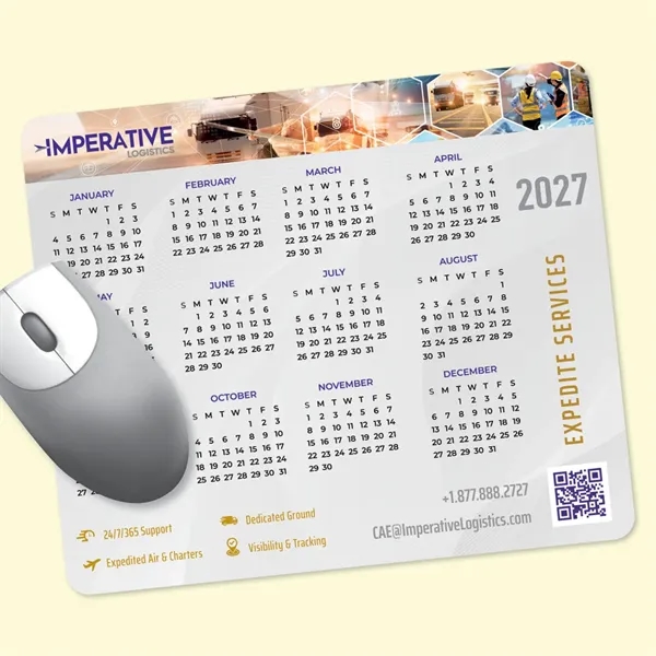 Vynex® Heavy Duty 8 x 9.5 x 1/8 Hard Calendar Mouse Pad