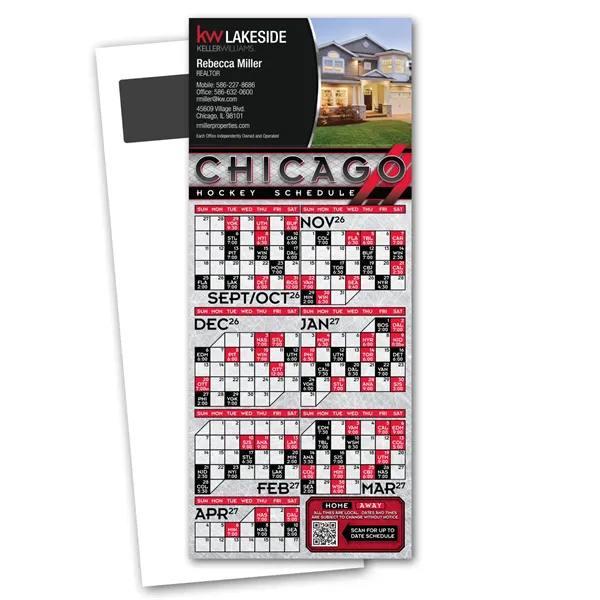 Hockey Schedule Magnetic Stick Up Card