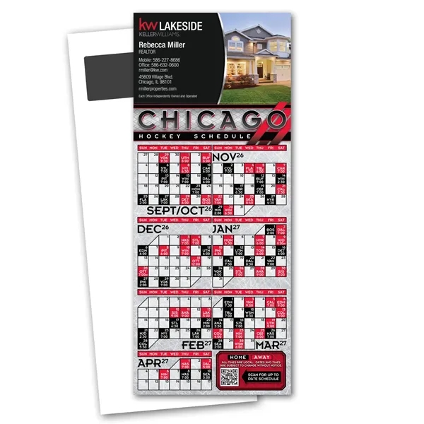 Hockey Schedule Magnetic Stick Up Card