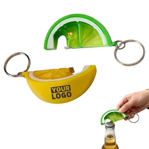 Lemon Shape Bottle Opener Key Chain