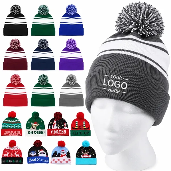 Acrylic Knitted Beanie With Cuff