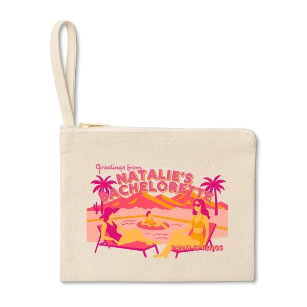 Wristlet w/ Strap  Cotton 8" x 6"