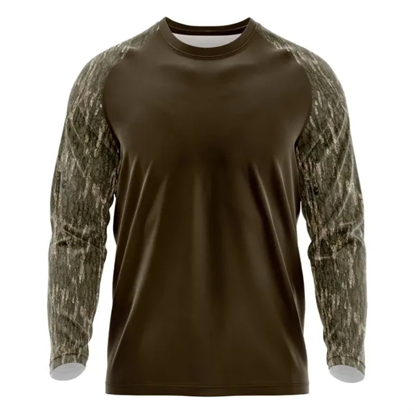 Mossy Oak® Mens Polyester Interlock Raglan Long Sleeve Shirt